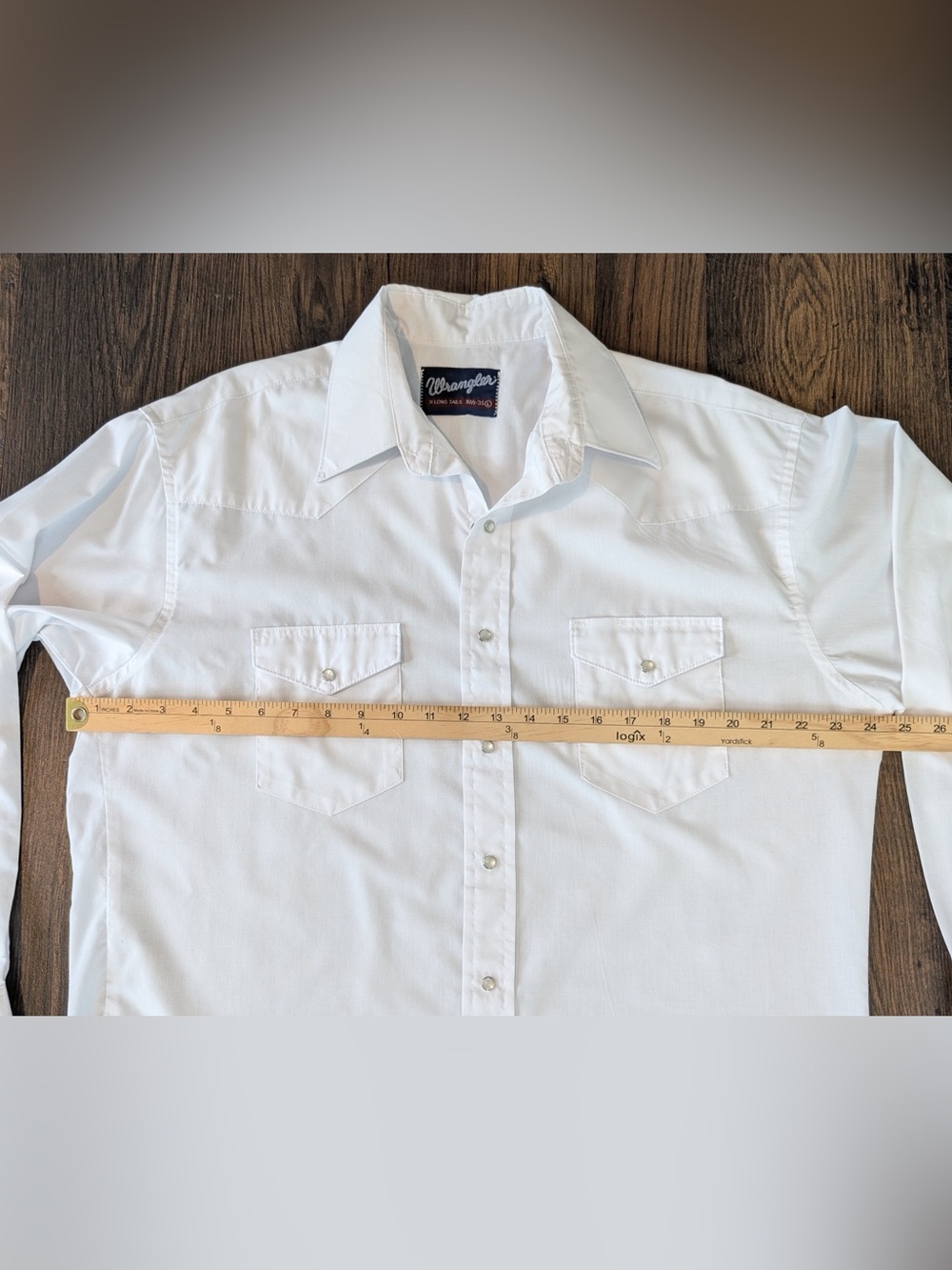 Vintage Wrangler Men's White Pearl Snap Button Down Shirt Size 16.5-35/Large - Picture 7 of 11
